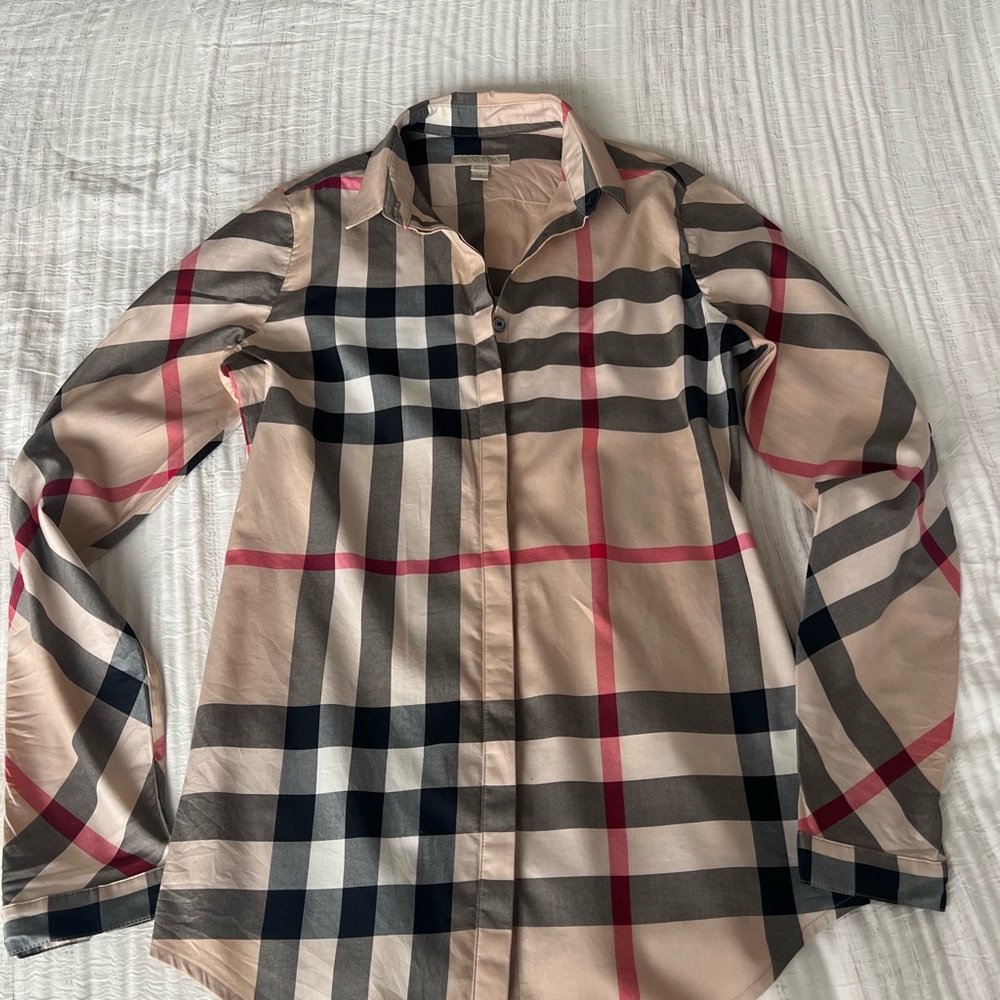 Burberry Brit Plaid Shirt in Black and White